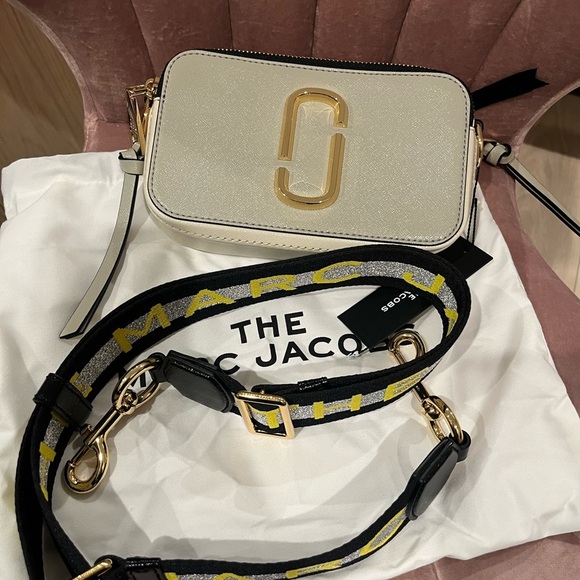 NWT Marc Jacobs Women's Snapshot Crossbody Bag Print Dust Pink Gray Multi - Picture 6 of 11